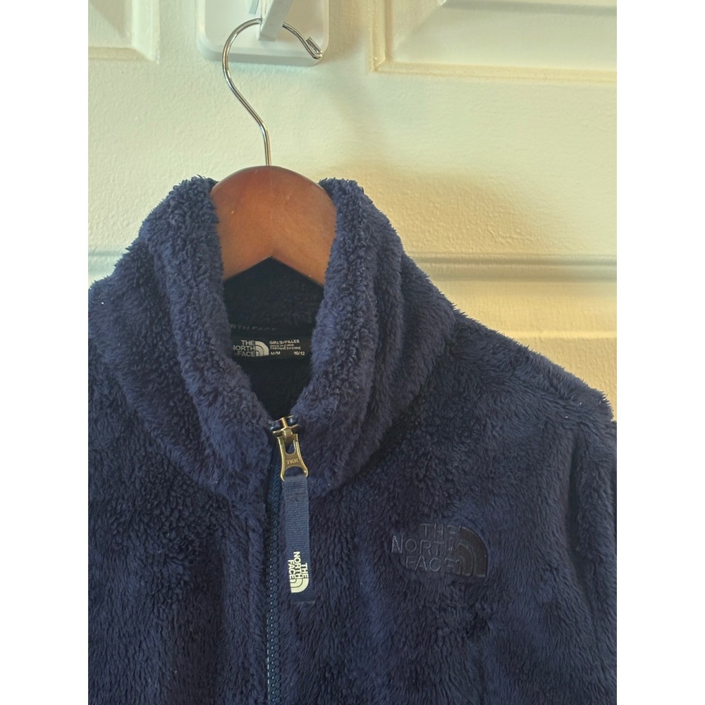 The North Face Girls Osito Fleece Jacket Navy Blue Full Zip Size M 10/12 - Picture 3 of 8